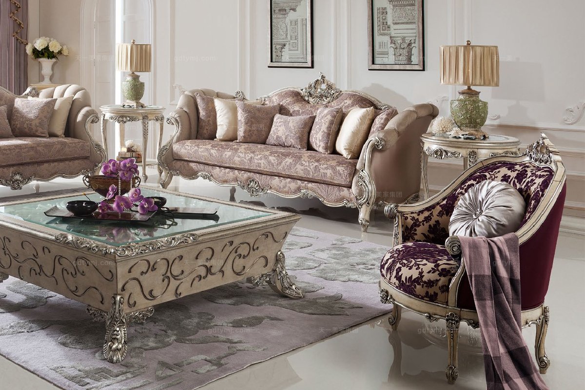 高端時尚法式雕花沙發