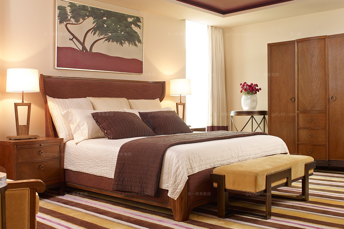 高端品牌美式實木床頭柜