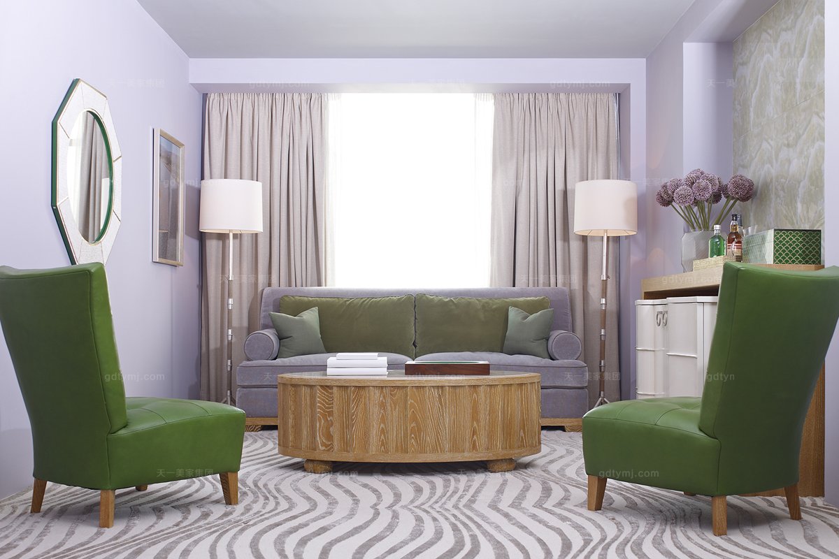 高端品牌美式布藝雙位沙發