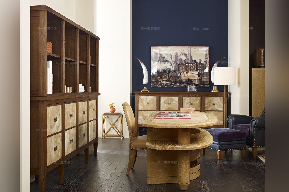 高端美式實(shí)木家具品牌露木色書(shū)柜