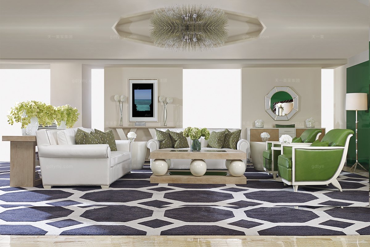 高端品牌美式白色真皮雙位沙發