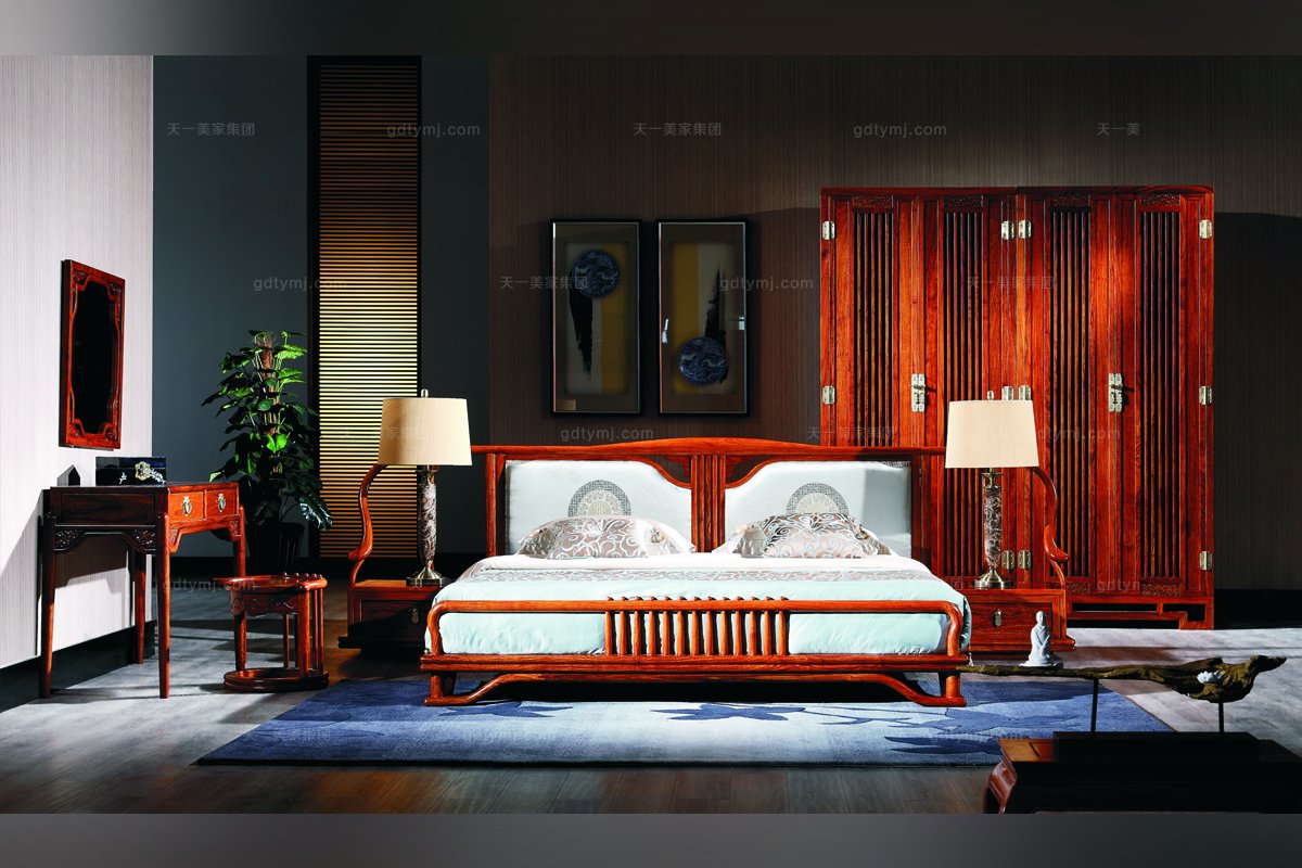 高端中式實(shí)木兩門衣柜