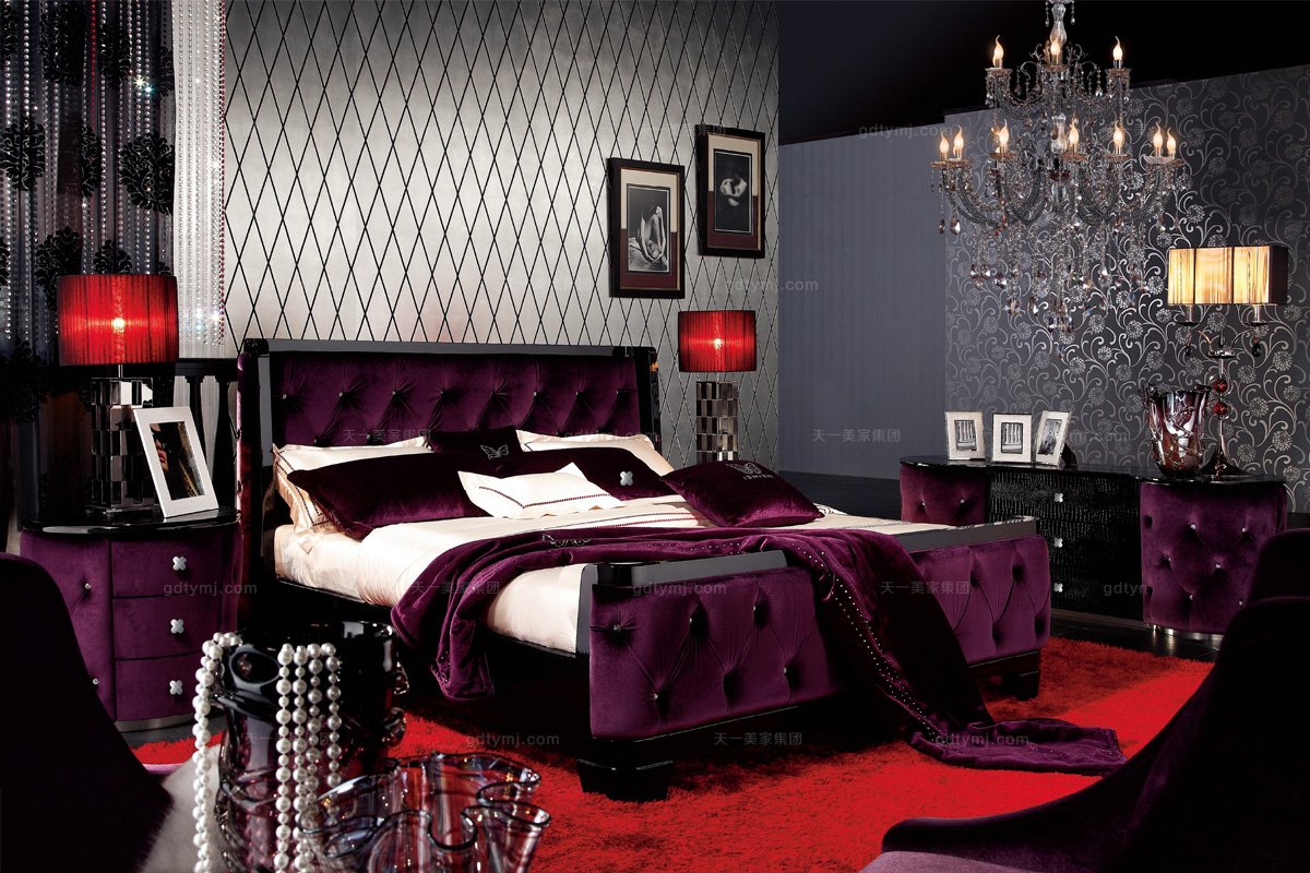 高端時尚后現代雙人床