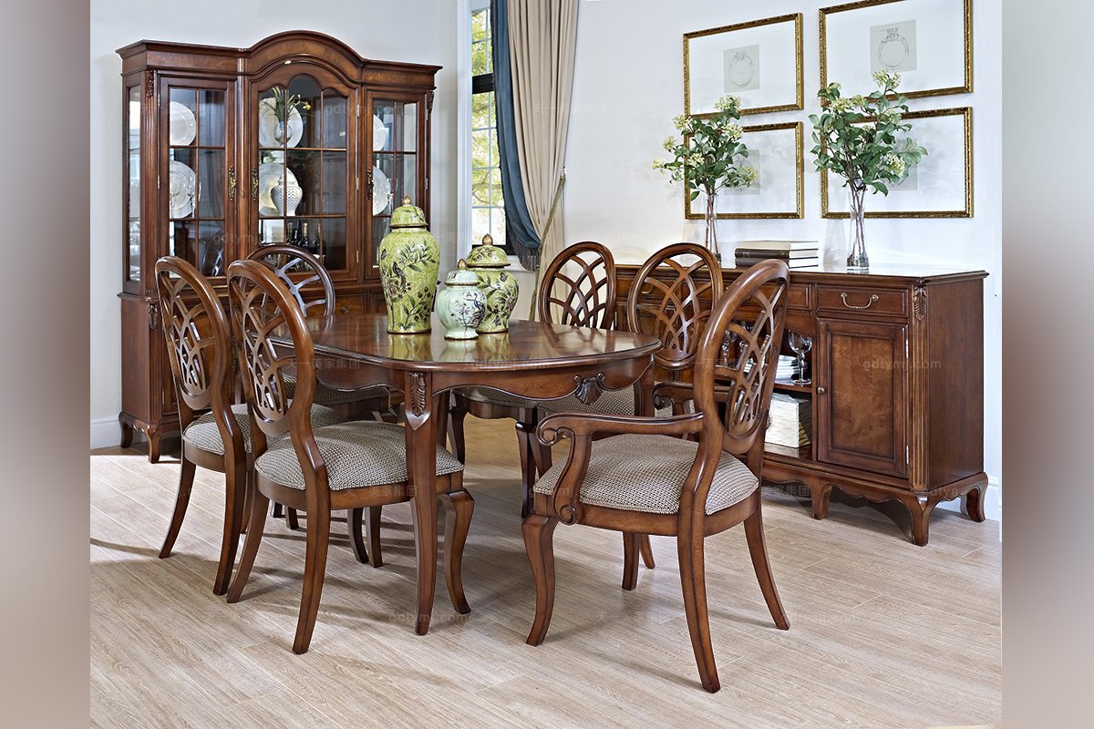 高端實木家具美式長餐桌