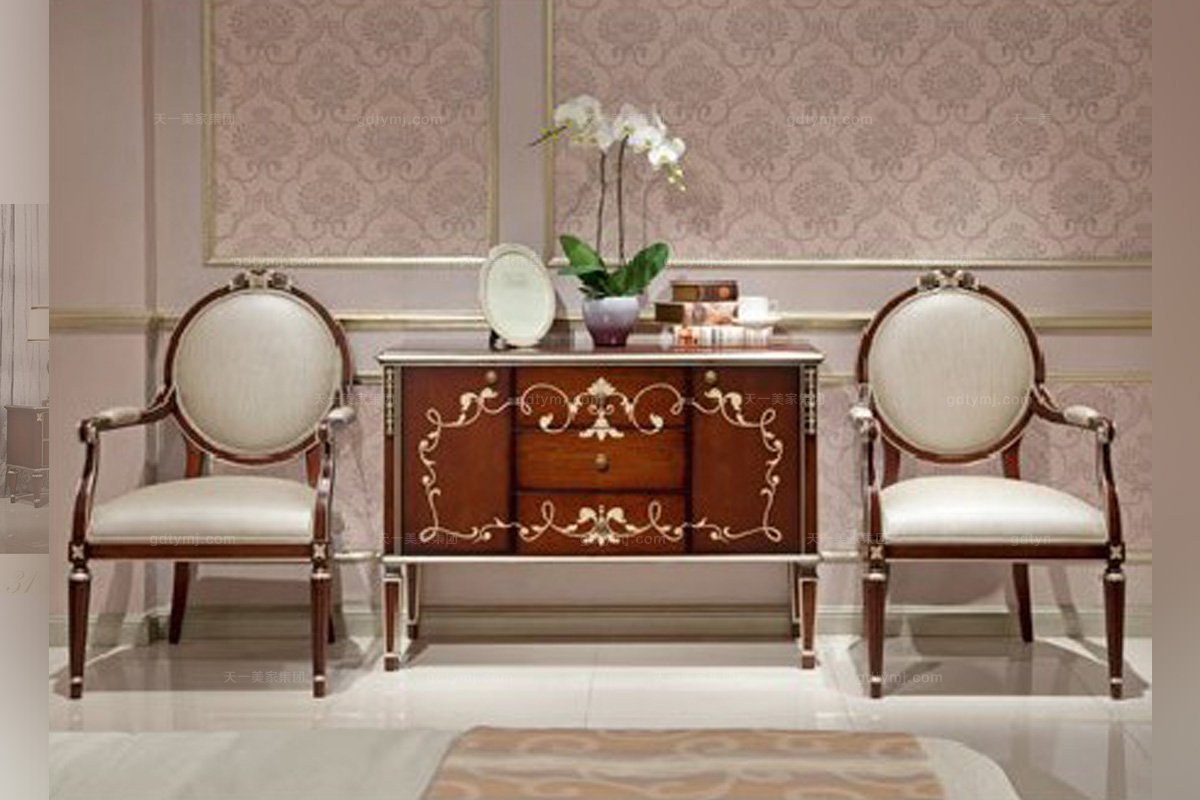 實木家具奢華新古典書椅