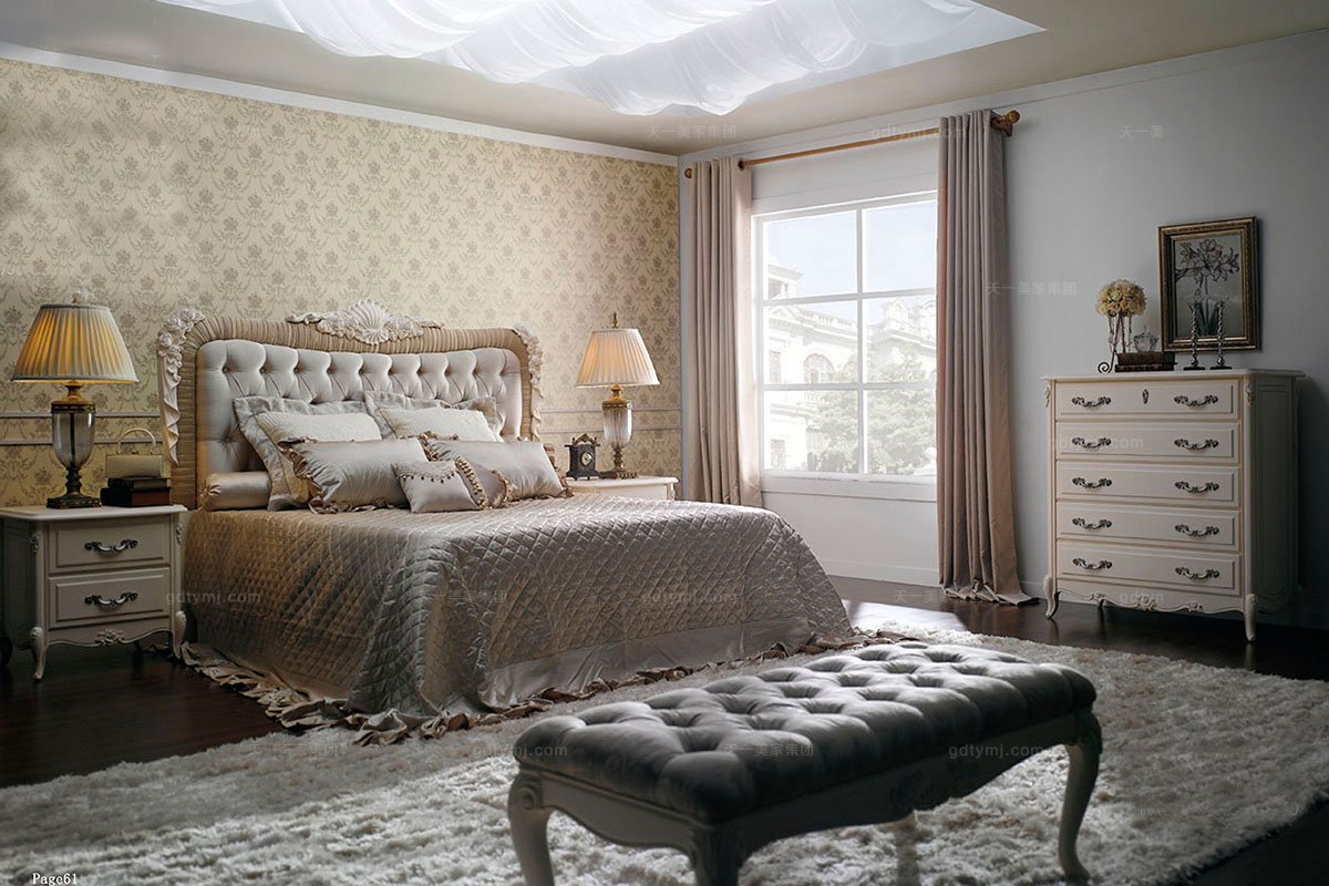 豪宅家具實木象牙白五斗柜