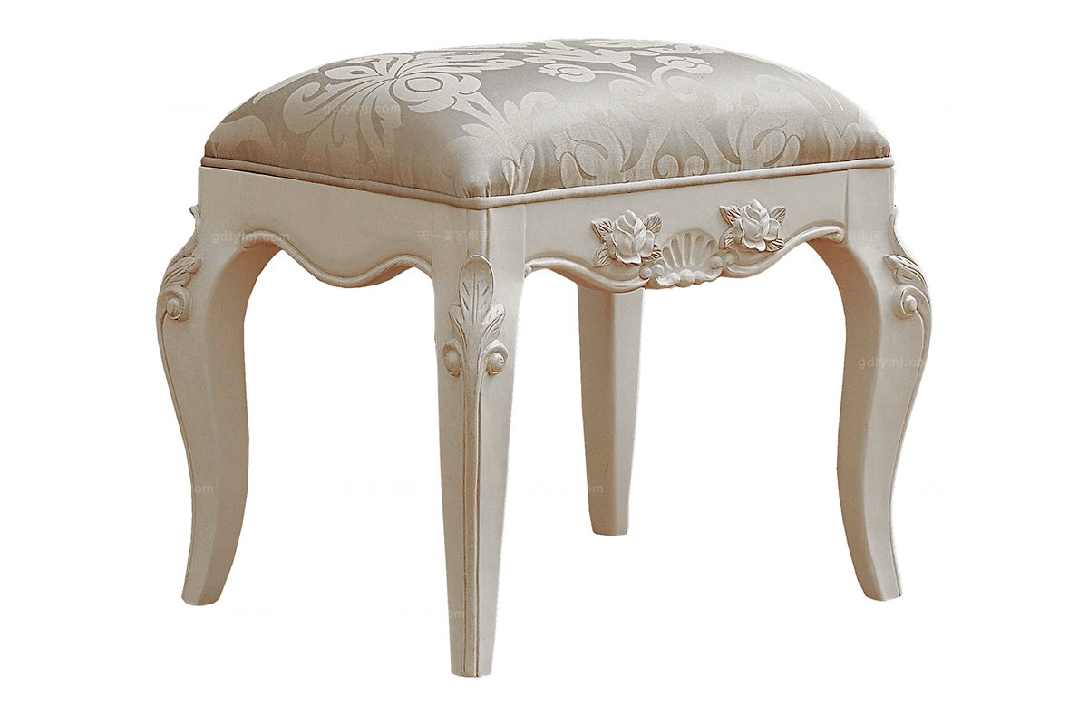 國內家具高端品牌家具實木象牙白妝椅