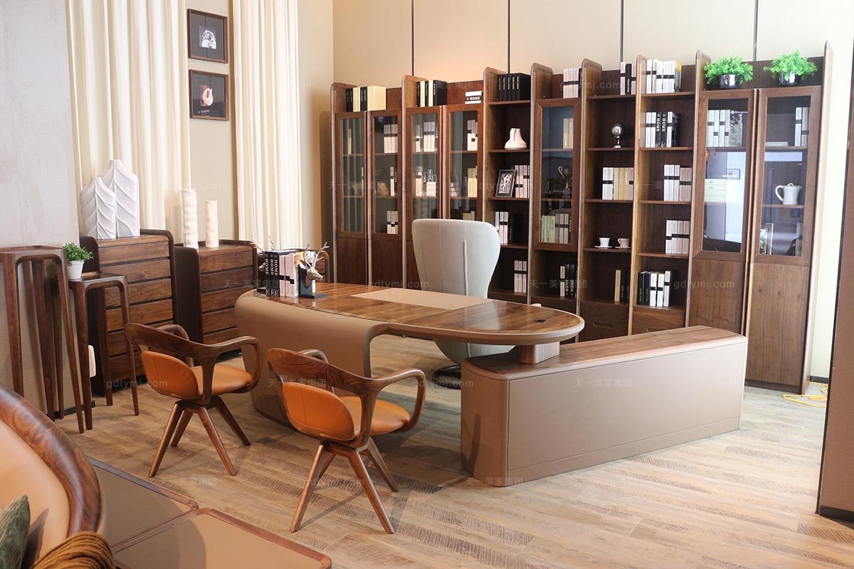 高端品牌現代多功能木色書桌