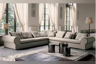 現代高端家具Longhi米色布藝組合沙發系列