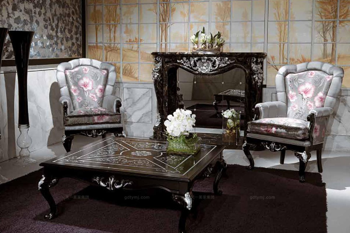 Minotti Luigi&Benigno歐式實木花紋布藝休閑沙發