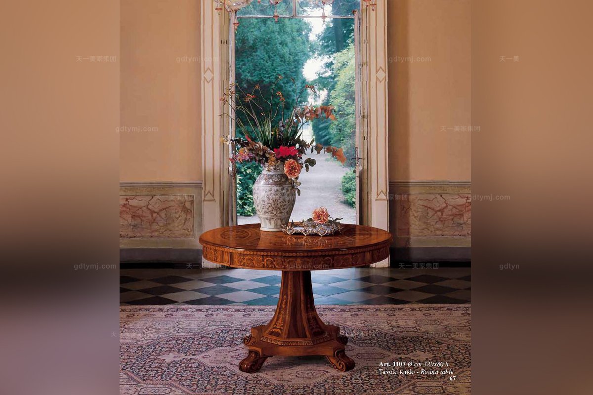 Minotti Luigi&Benigno歐式實木雕花櫻桃色玄關系列