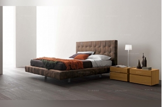 Presotto后現代茶色布藝床