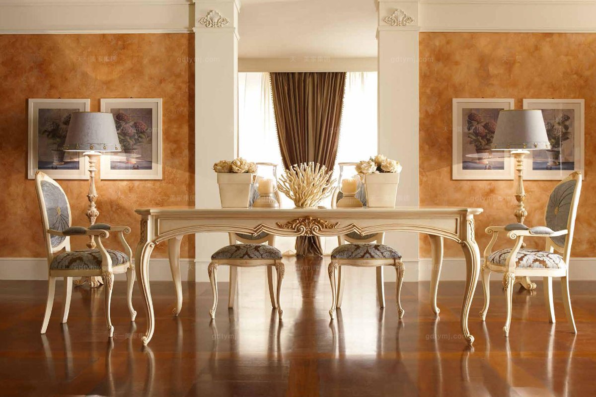  Valderamobili 意大利進(jìn)口高端時尚法式淺色長餐桌