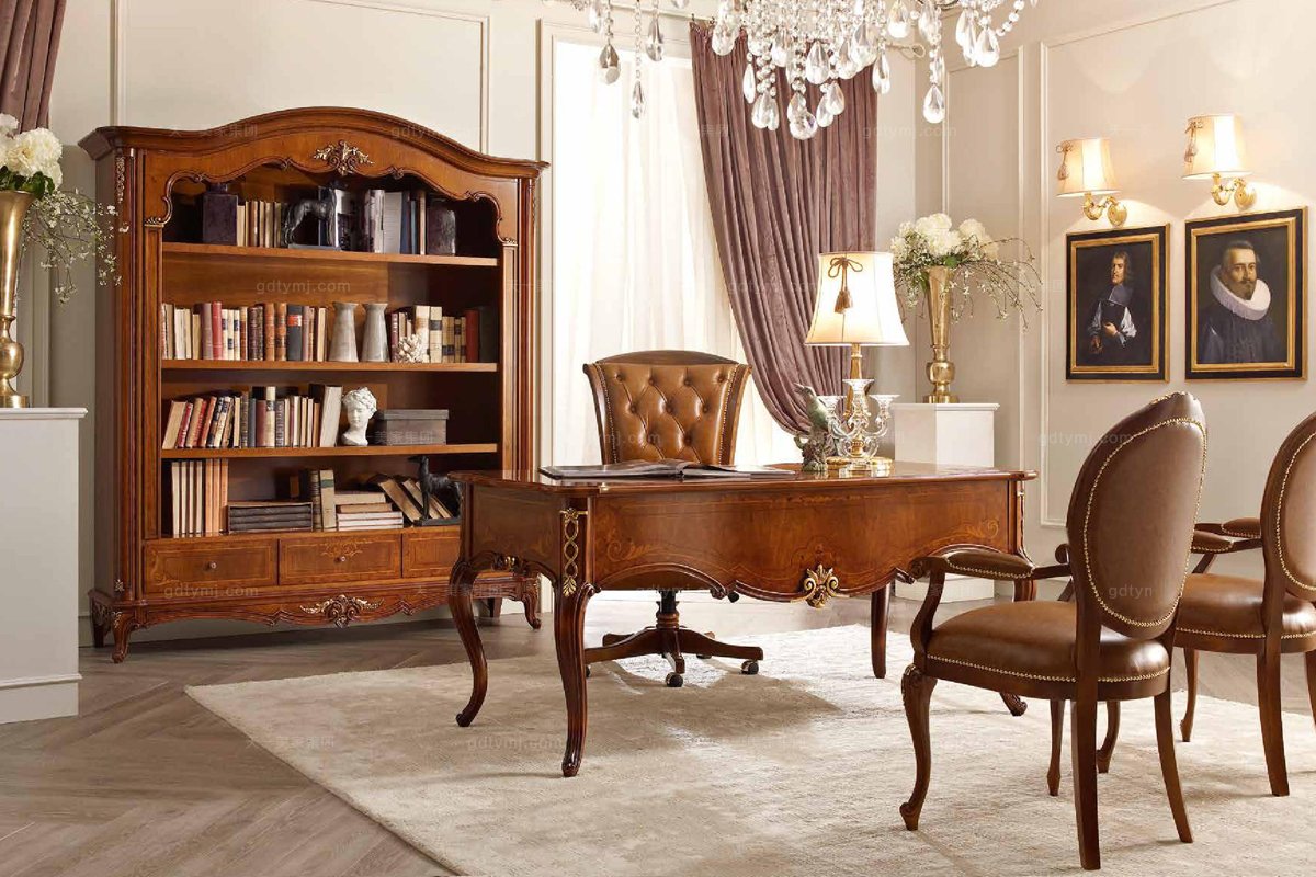  Valderamobili意大利進口高端時尚法式淺色書桌+書椅