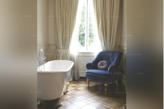 Pigoli 皮溝里歐式藍色布藝單位休閑沙發