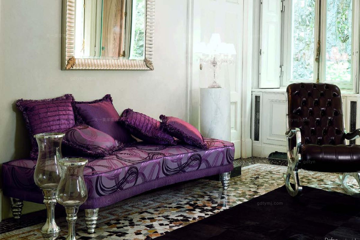 Pigoli 皮溝里簡約紅色臥室軟貴妃沙發系列