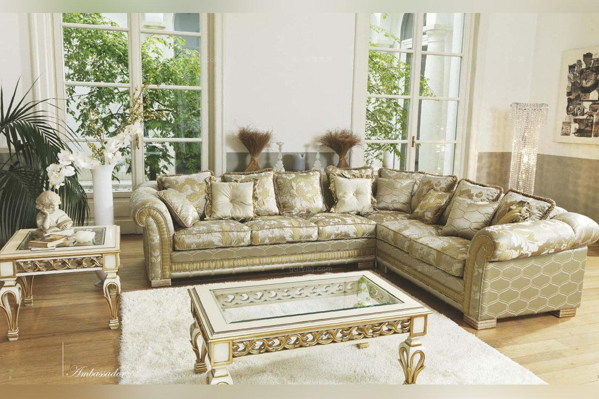 Pigoli 皮溝里花型布藝轉角沙發客廳系列