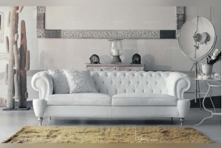 Pigoli 皮溝里白色布藝三位沙發系列