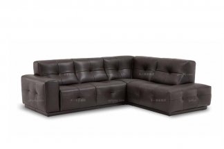 高端品牌現代意大利進口棕色轉角沙發