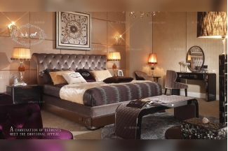 名貴別墅會所品牌家具后現代風軟包大床