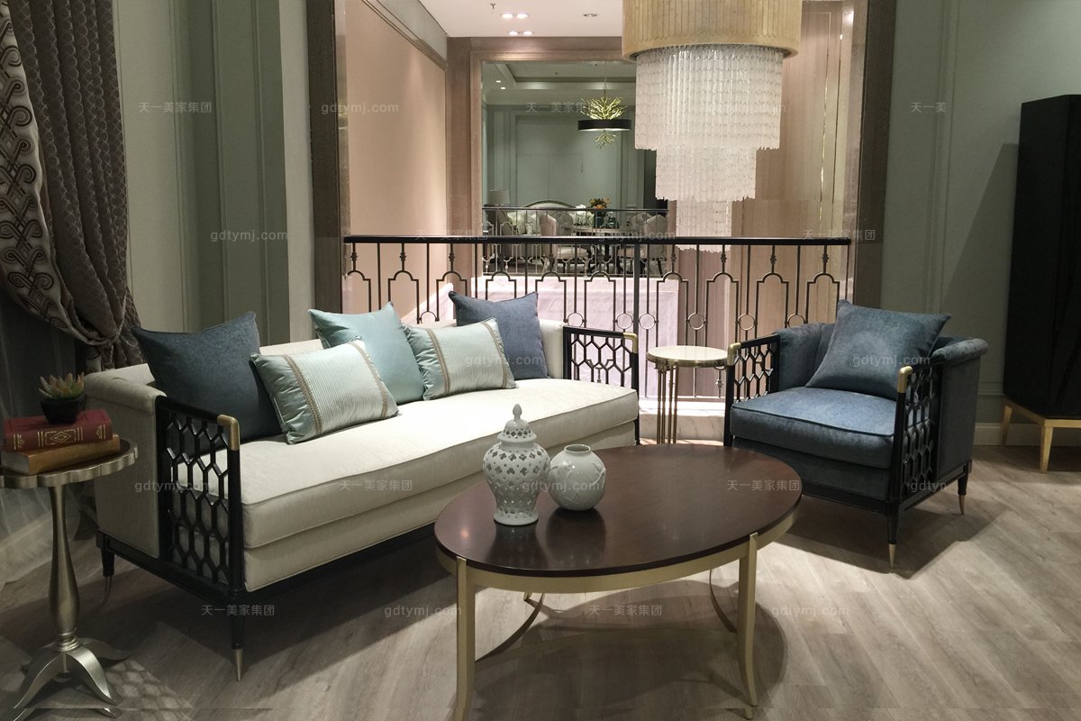 高端名貴別墅家具法式品牌三人位沙發