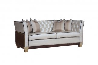 名貴五星級酒店家具品牌法式咖啡色二人位沙發