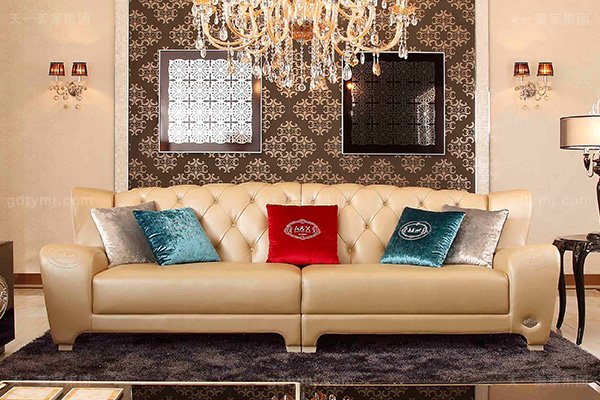 名貴奢華家具后現代輕奢客廳家具黑鱷紋牛角飾面奶茶真皮沙發組合三人位沙發