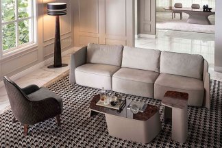 名貴奢華品牌別墅豪宅家具品牌優質高彈海棉布藝軟包客廳四人位沙發