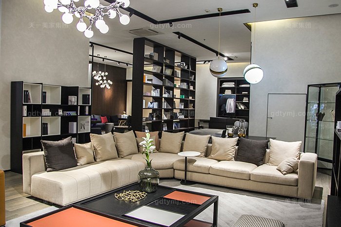 意大利極簡元素現代簡奢家具客廳高檔沙發組合轉角沙發組合