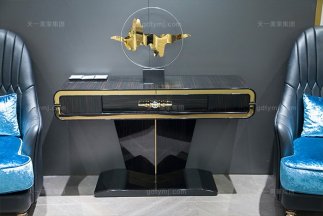 高端奢華家具別墅輕奢家具品牌后現代玄關臺+休閑椅