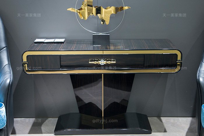 高端奢華家具別墅輕奢家具品牌后現代玄關臺+休閑椅玄關臺