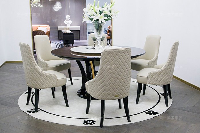 高端奢華家具品牌別墅后現代輕奢餐廳時尚餐桌椅組合