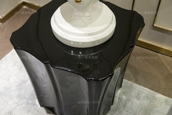 高端別墅家具品牌輕奢后現代客廳藍色真皮實發組合小角幾