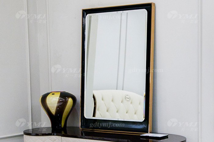 高端輕奢后現代家具品牌別墅家具過道時尚真皮玄關臺斗柜掛鏡