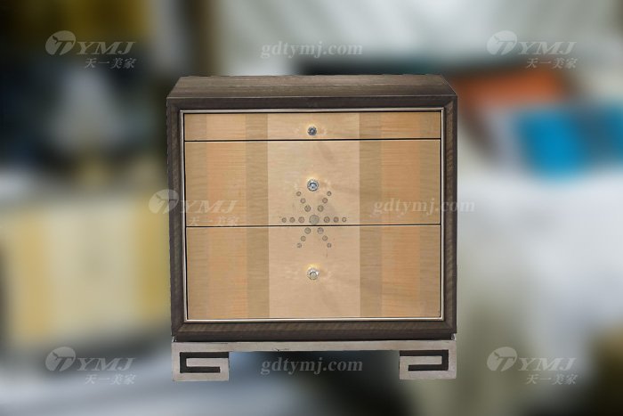 高端奢華別墅家具品牌現(xiàn)代輕奢時尚實木鑲彩貝大床組合床頭柜