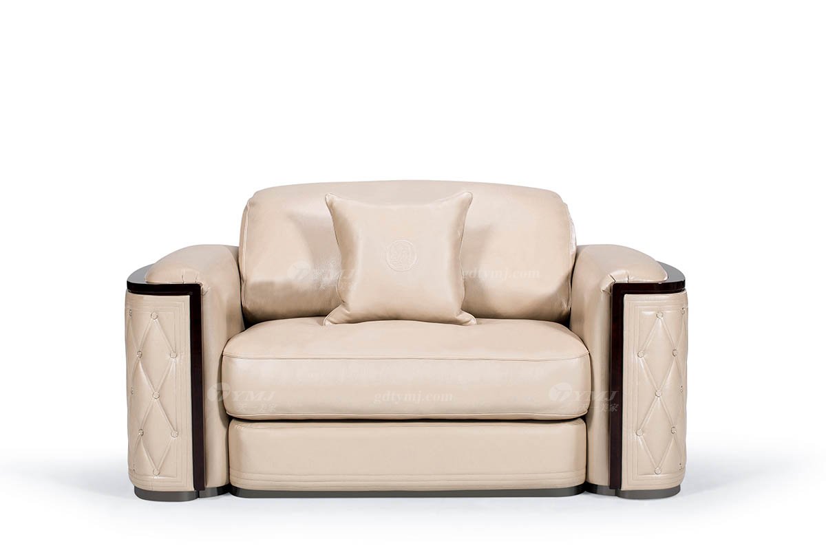 時尚豪宅別墅家具奢華會所家具后現代客廳輕奢真皮沙發組合二位沙發