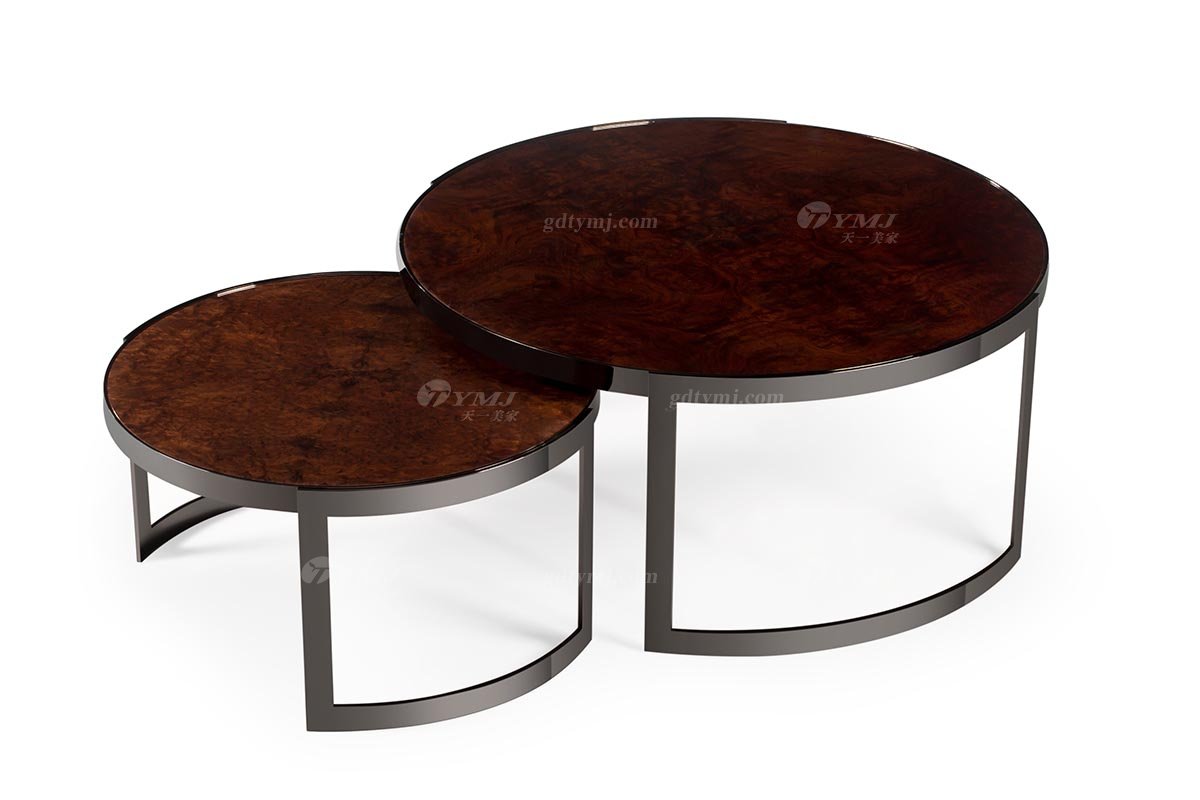 豪宅別墅家具奢華會所家具后現代輕奢客廳時尚頭層皮沙發組合咖啡桌