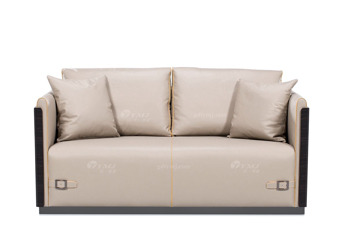 豪華別墅家具奢華會所家具輕奢后現代客廳時尚頭層皮沙發組合系列二位沙發