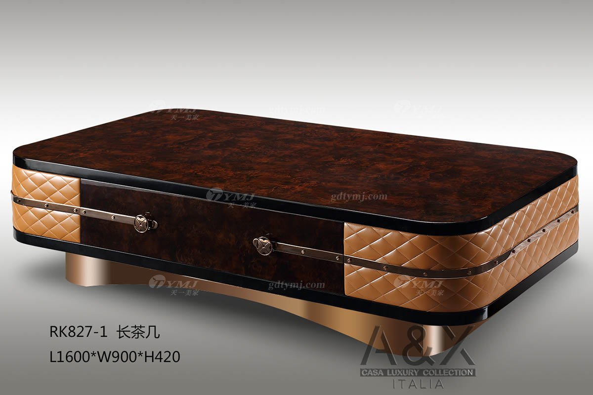 高端別墅豪宅家具品牌高端樣板間家具輕奢后現代時尚頭層皮沙發組合茶幾