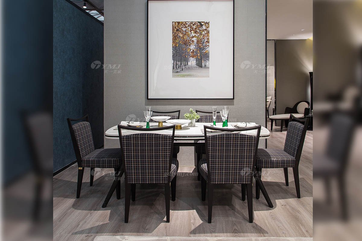 高端別墅會所家具品牌現代極簡北歐餐廳家具創意大理石餐桌餐椅系列