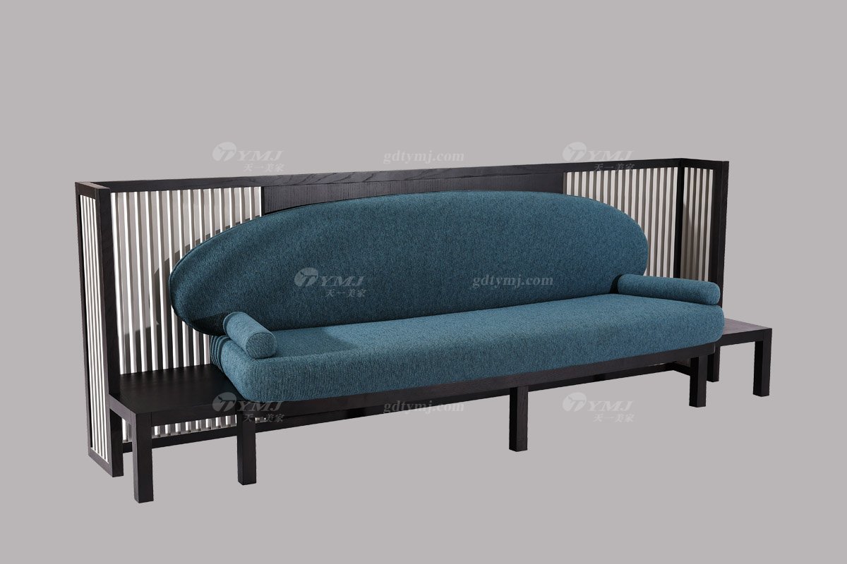 高端別墅會所家具品牌極簡輕奢北歐家具創意時尚高彈高密度海綿優質布藝客廳沙發系列三位沙發