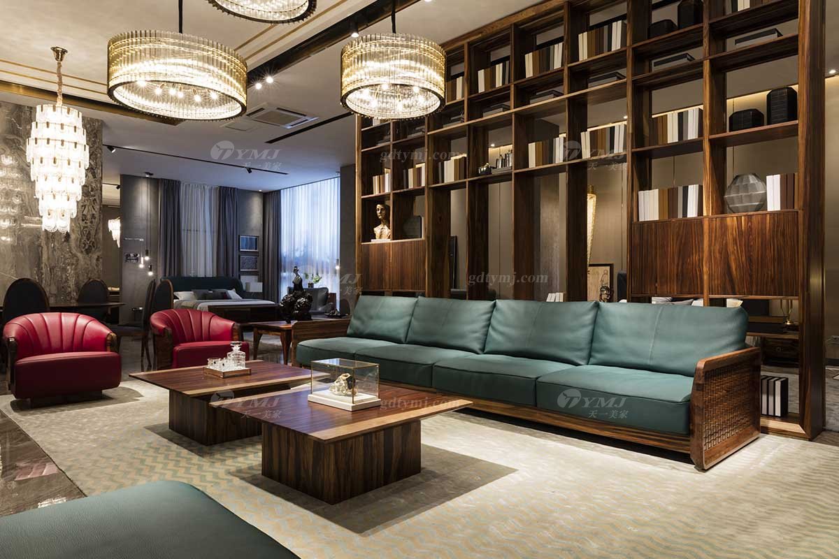 高端別墅會所家具品牌輕奢新中式客廳高品質實木家具沙發系列