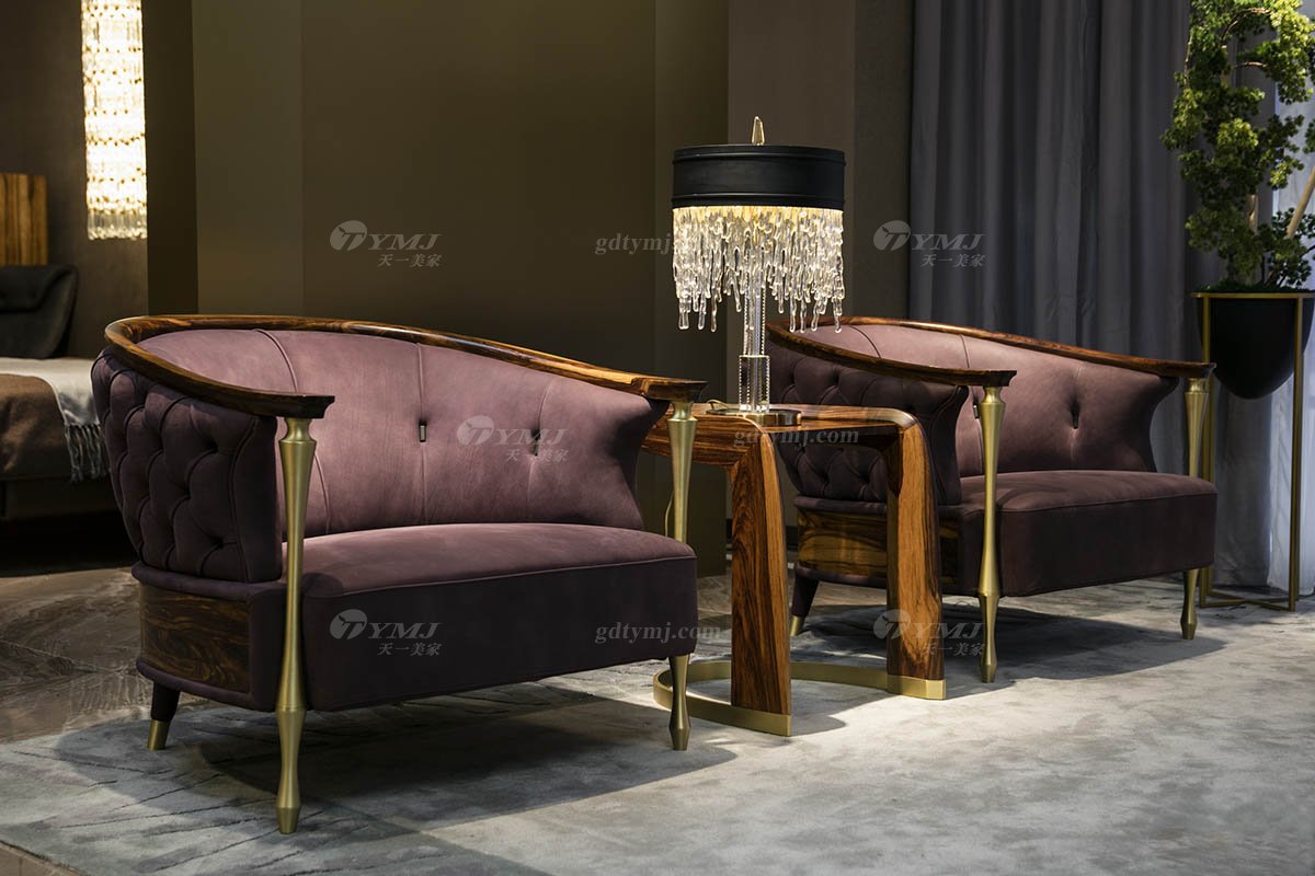 高端豪別墅會所大宅家具品牌輕奢新中式風客廳家具高彈高密度海綿時尚優質布藝沙發系列單位沙發