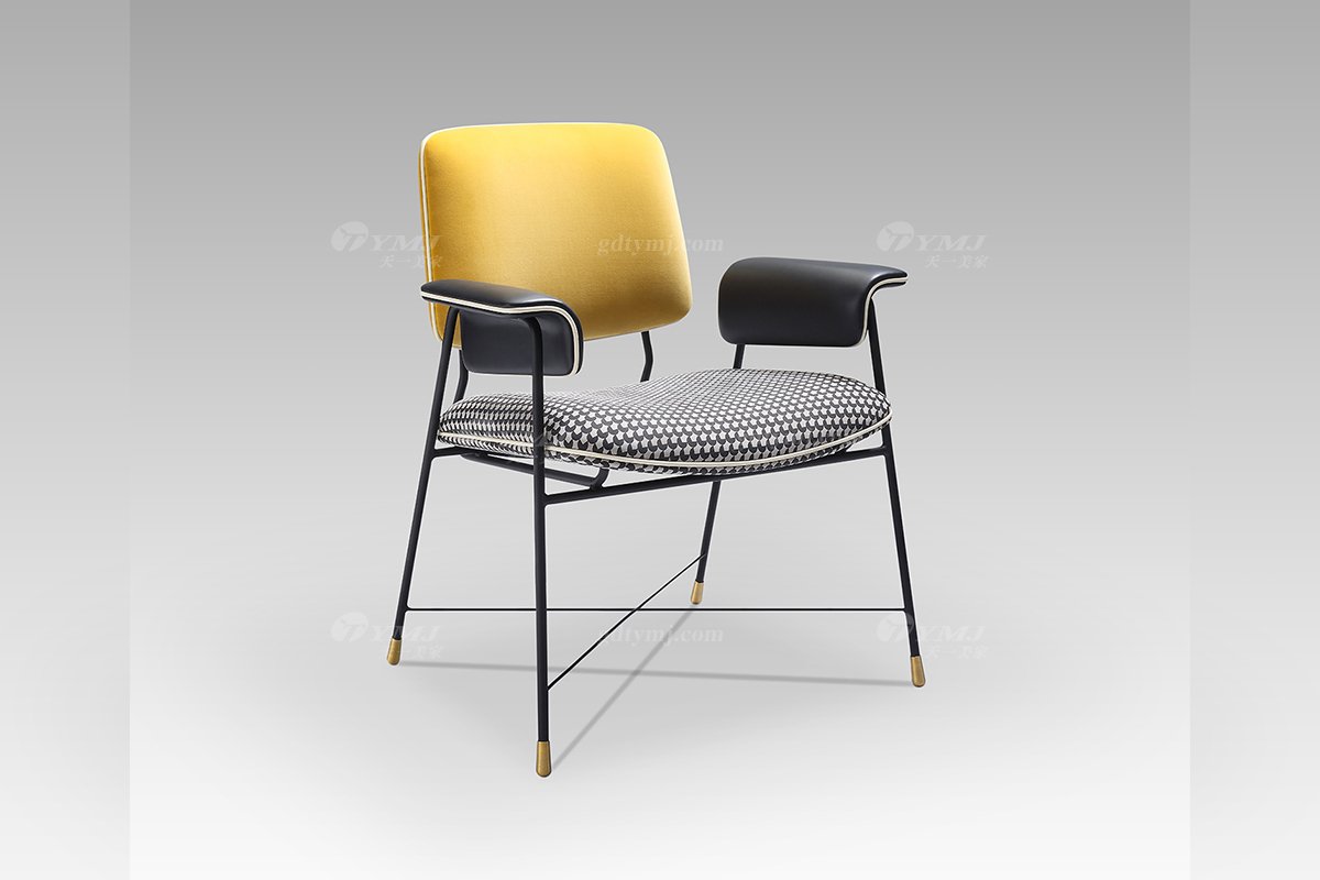 別墅會所家具意式輕奢時尚不銹鋼金屬休閑椅休閑椅LC2808側面