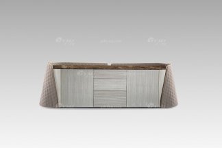 高端別墅會所家具現代輕奢時尚淺色尼斯色高級大理石電視柜