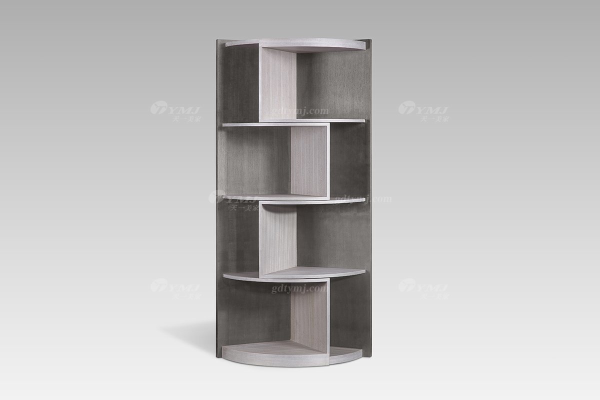 現代輕奢高端別墅家具品牌灰橡色+尼斯色書柜書柜LH2823側面