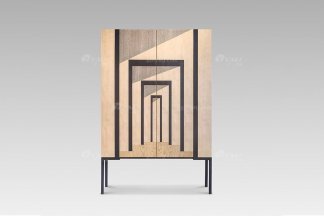 現代輕奢高端別墅家具品牌時尚白楓木裝飾柜