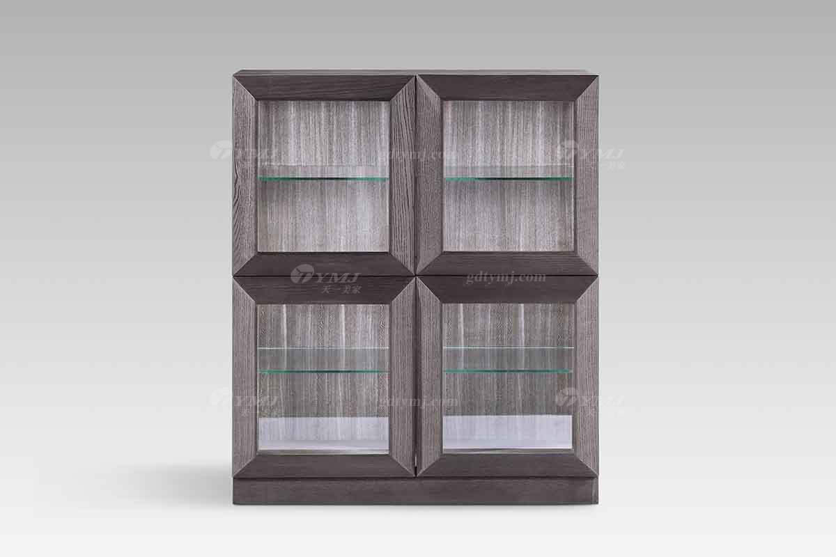 現代輕奢高端家具灰橡色裝飾柜