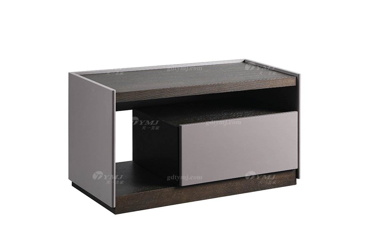 現代高端別墅家具品牌時尚輕奢臥室進口白蠟木實木床頭柜B-31B床頭柜1