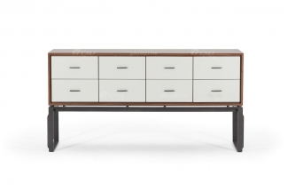 現代時尚輕奢高端別墅家具品牌餐廳黑胡桃實木備餐柜